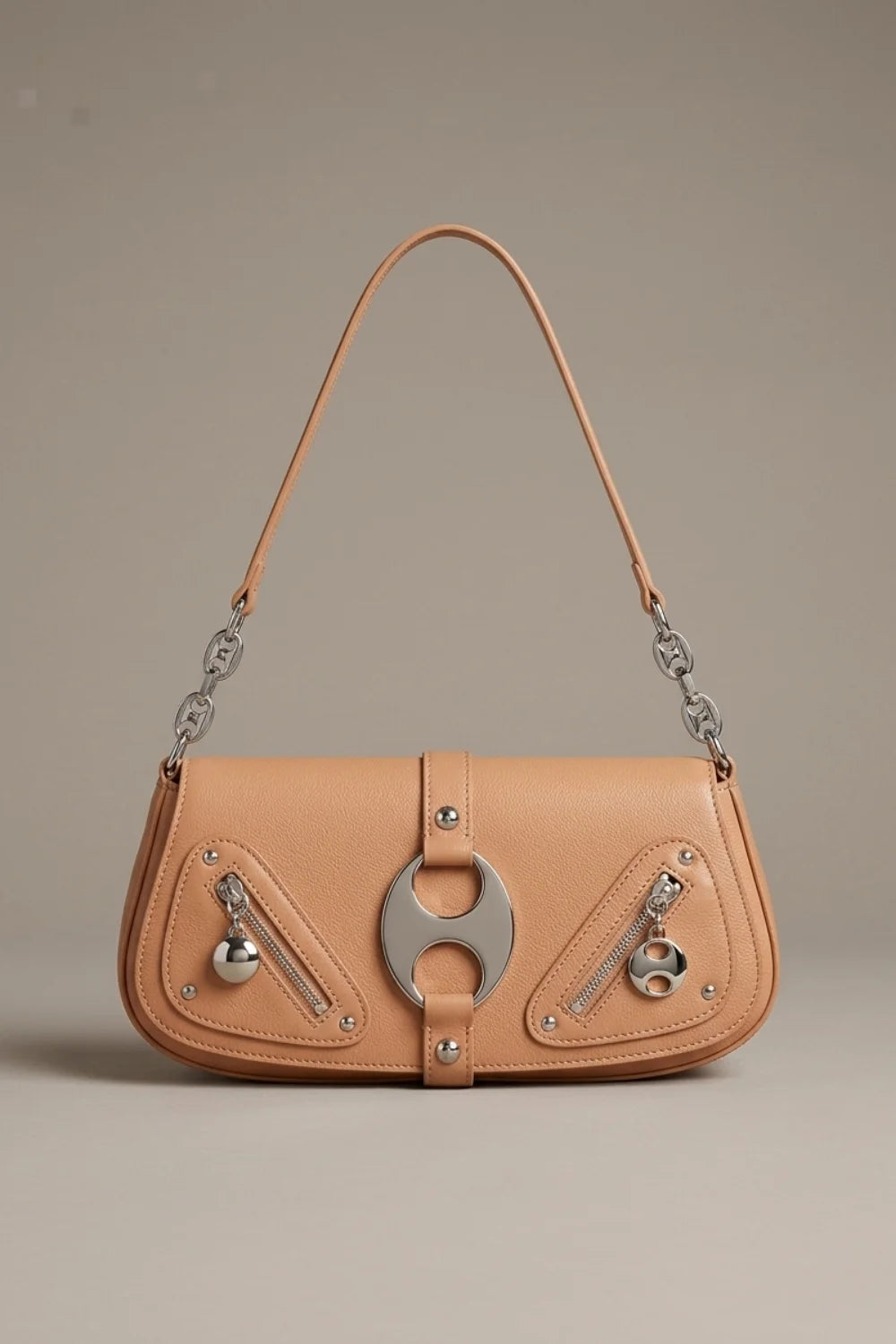 Bolso Baguette con Hebilla Circular